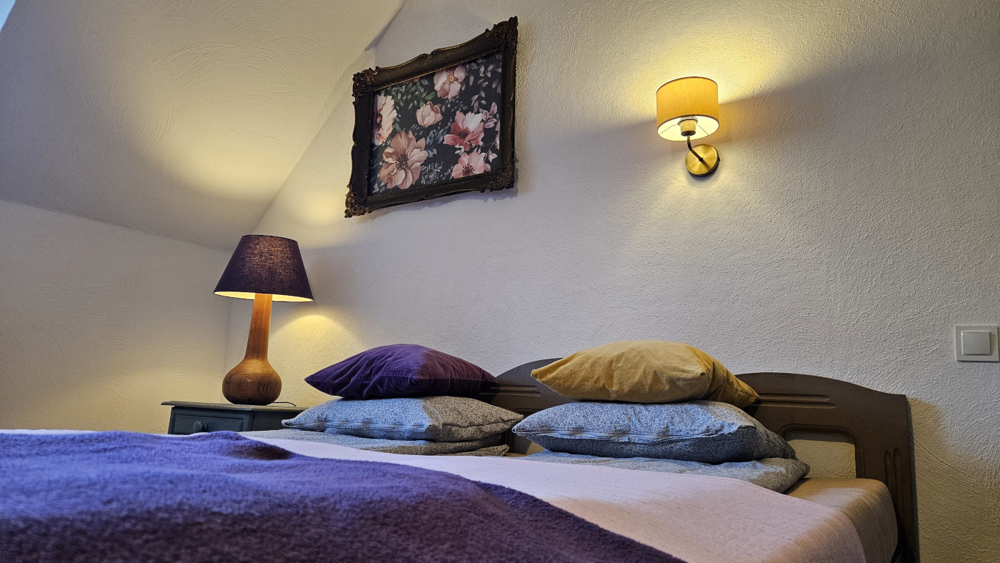 Wnętrze pokoju wielokwiatowego pensjonatu Miodówka